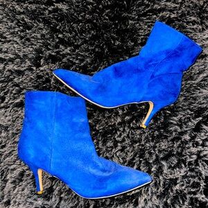 Blue Heeled Short Boots